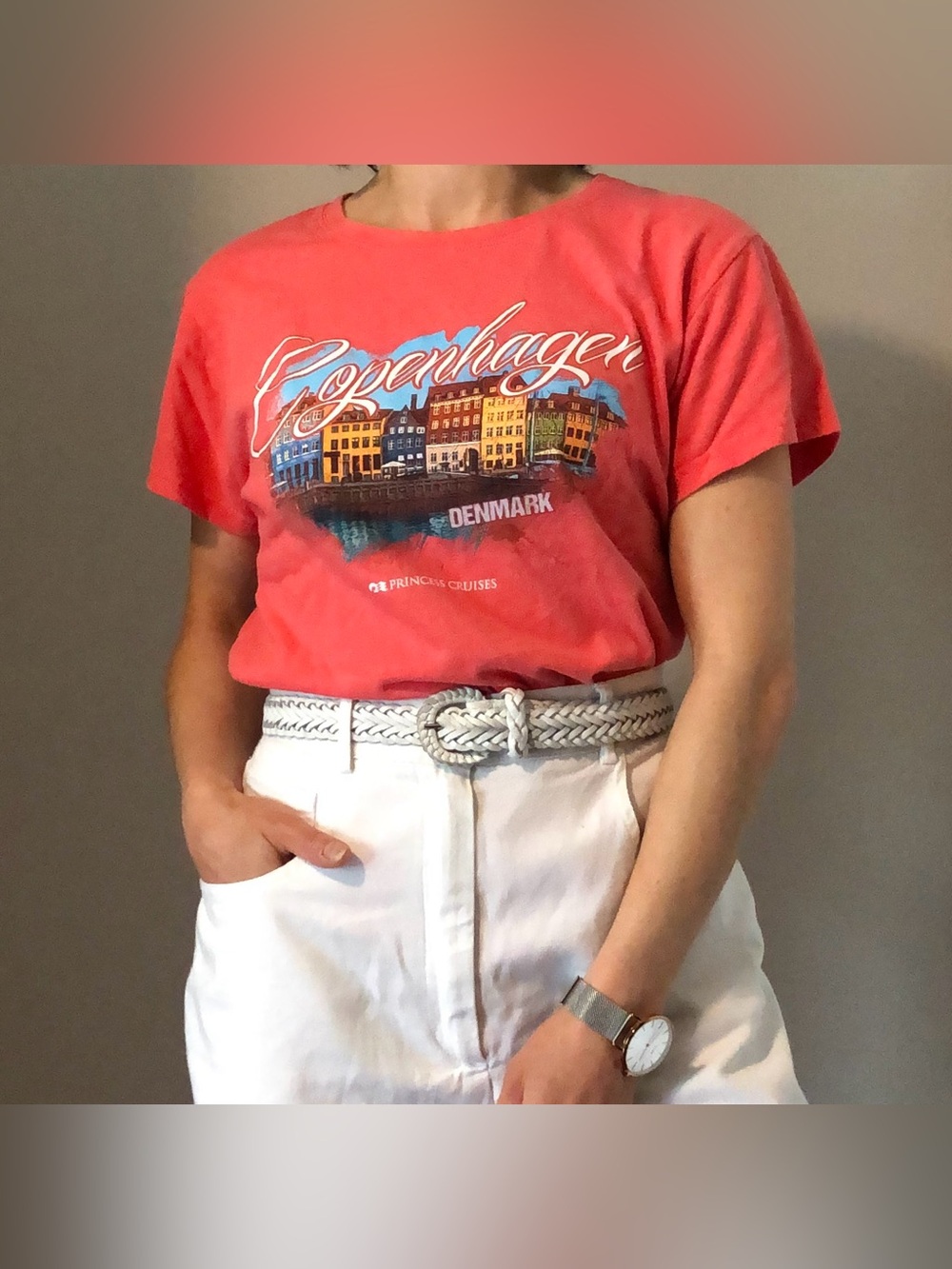 Souvenir from Copenhagen Graphic Tee in Coral